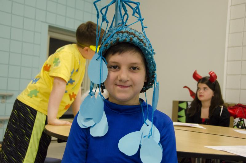 Steven Morrison came up with his own costume for the word deluge. He even knit his own hat. BY GEORGIA SPARLING